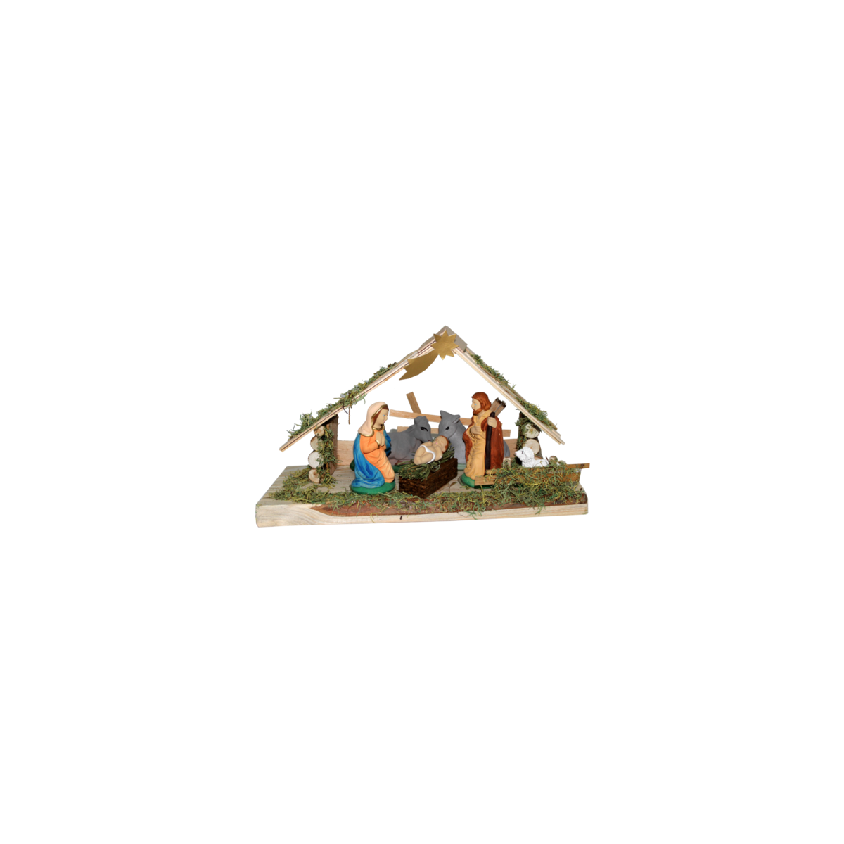 Hagyományos 3D betlehem, 6 figurával