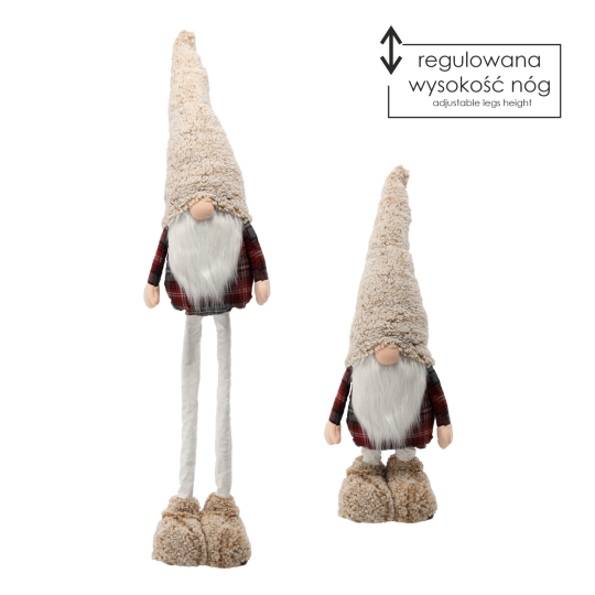 Piros karácsonyi rénszarvas állítható lábakkal 90 - 138 cm