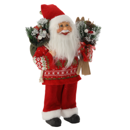 Mikulás figura sílécekkel, 40 cm