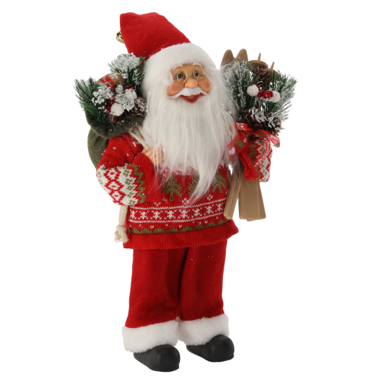 Mikulás figura sílécekkel, 40 cm