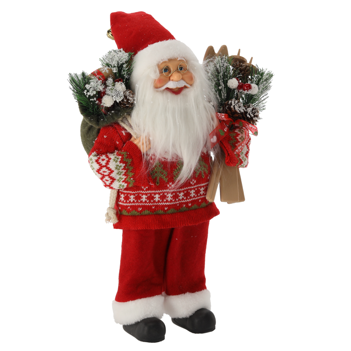 Mikulás figura sílécekkel, 40 cm