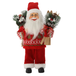Mikulás figura sílécekkel, 40 cm