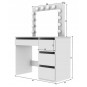 Stílusos fekete toalettasztal LED világítással és fiókokkal