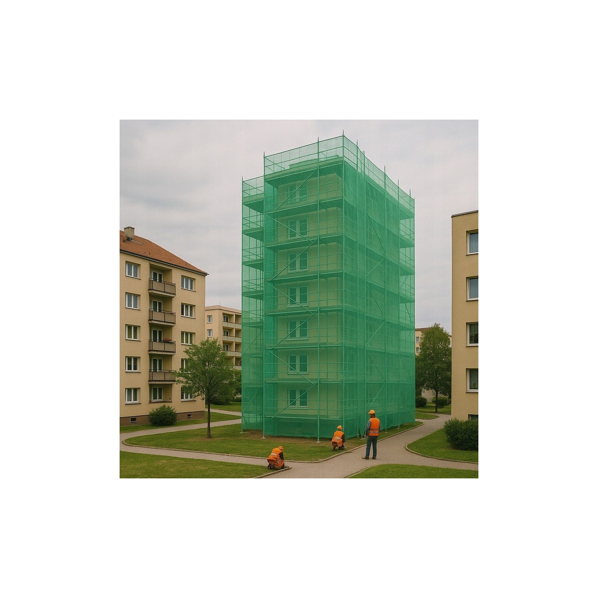 Zöld állványvédő háló 3,07 × 10 m