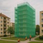 Zöld színű építési védőháló 3,07 × 20 m