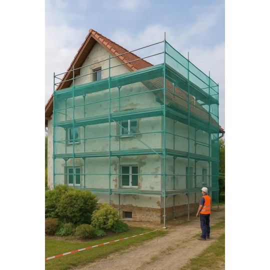 Zöld színű építési védőháló 3,07 × 20 m