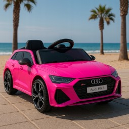 Luxus elektromos Audi RS6 játékautó rózsaszínben