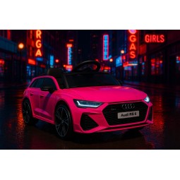 Luxus elektromos Audi RS6 játékautó rózsaszínben