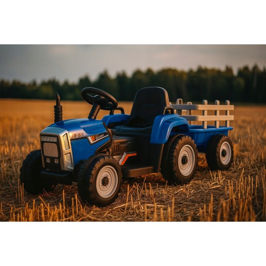 Kék traktor gyerekeknek pótkocsival