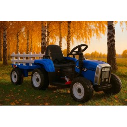 Kék traktor gyerekeknek pótkocsival