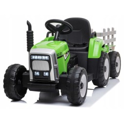 Zöld színű gyerek traktor utánfutóval