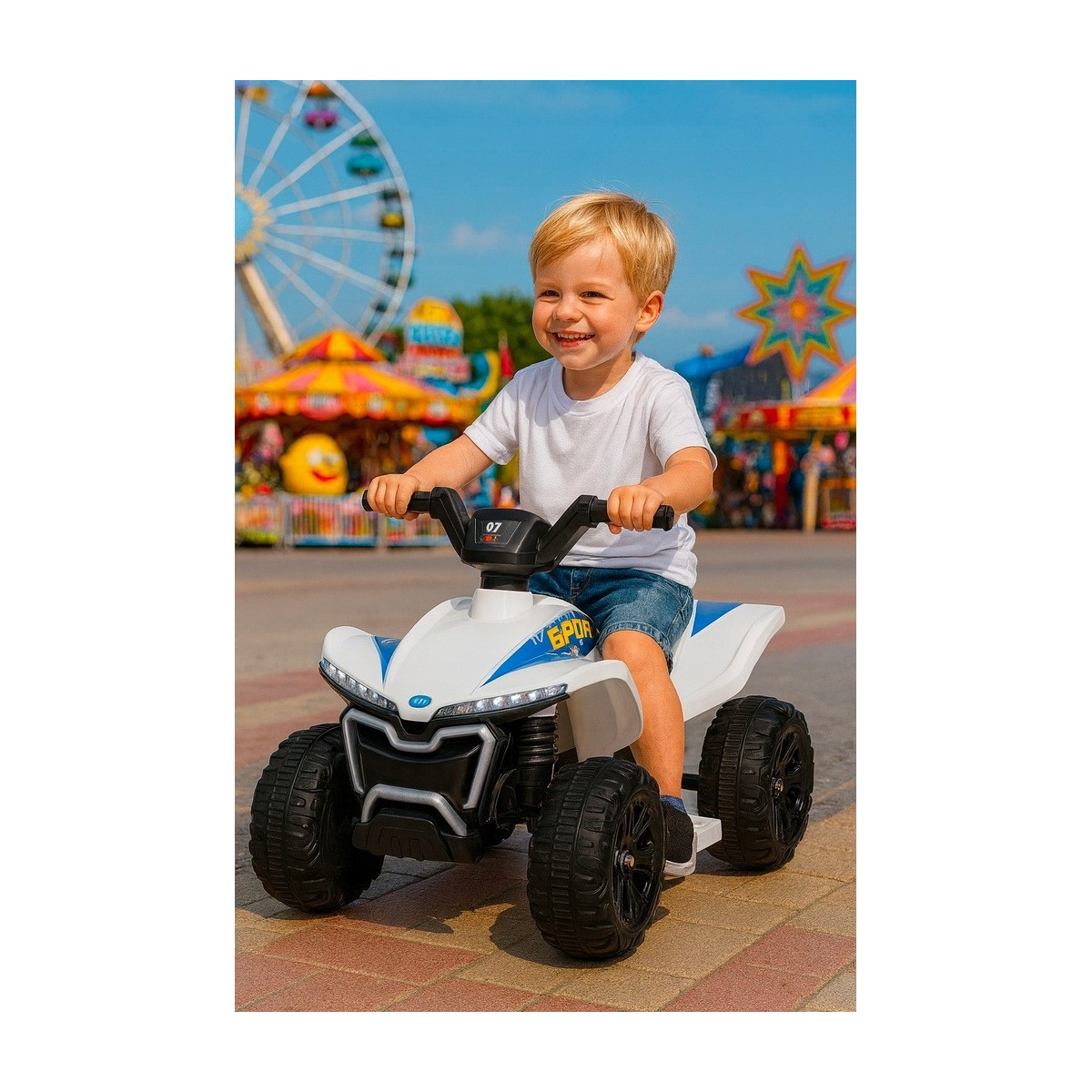 Fehér Quad Kids E-ATV elektromos quad