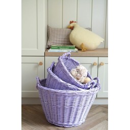 35 cm-es kézzel készített levendulás fonott kosár