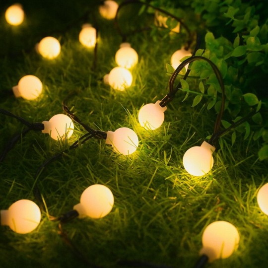 Gömb fényfüzér, 100 LED, meleg fehér
