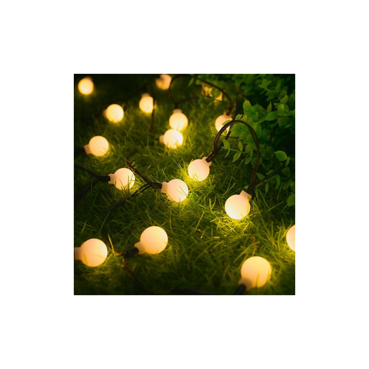 Gömb fényfüzér, 100 LED, meleg fehér
