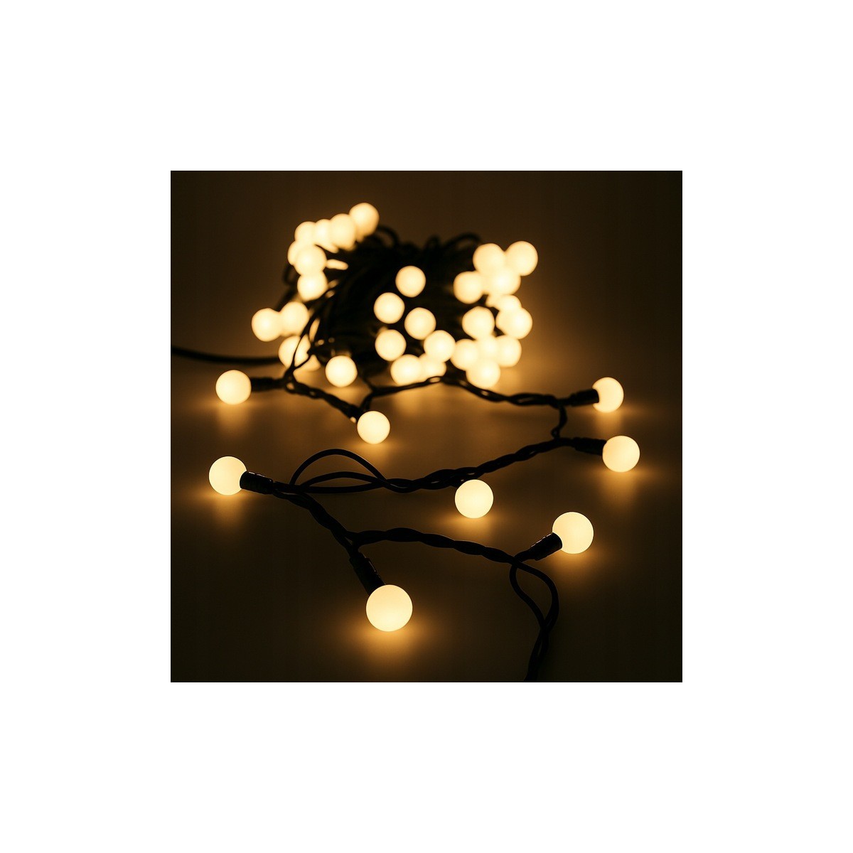 Gömb fényfüzér, 100 LED, meleg fehér