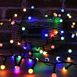 Színes gömb alakú fényfüzér, 100 LED, 10 m