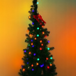 Színes gömb alakú fényfüzér, 100 LED, 10 m