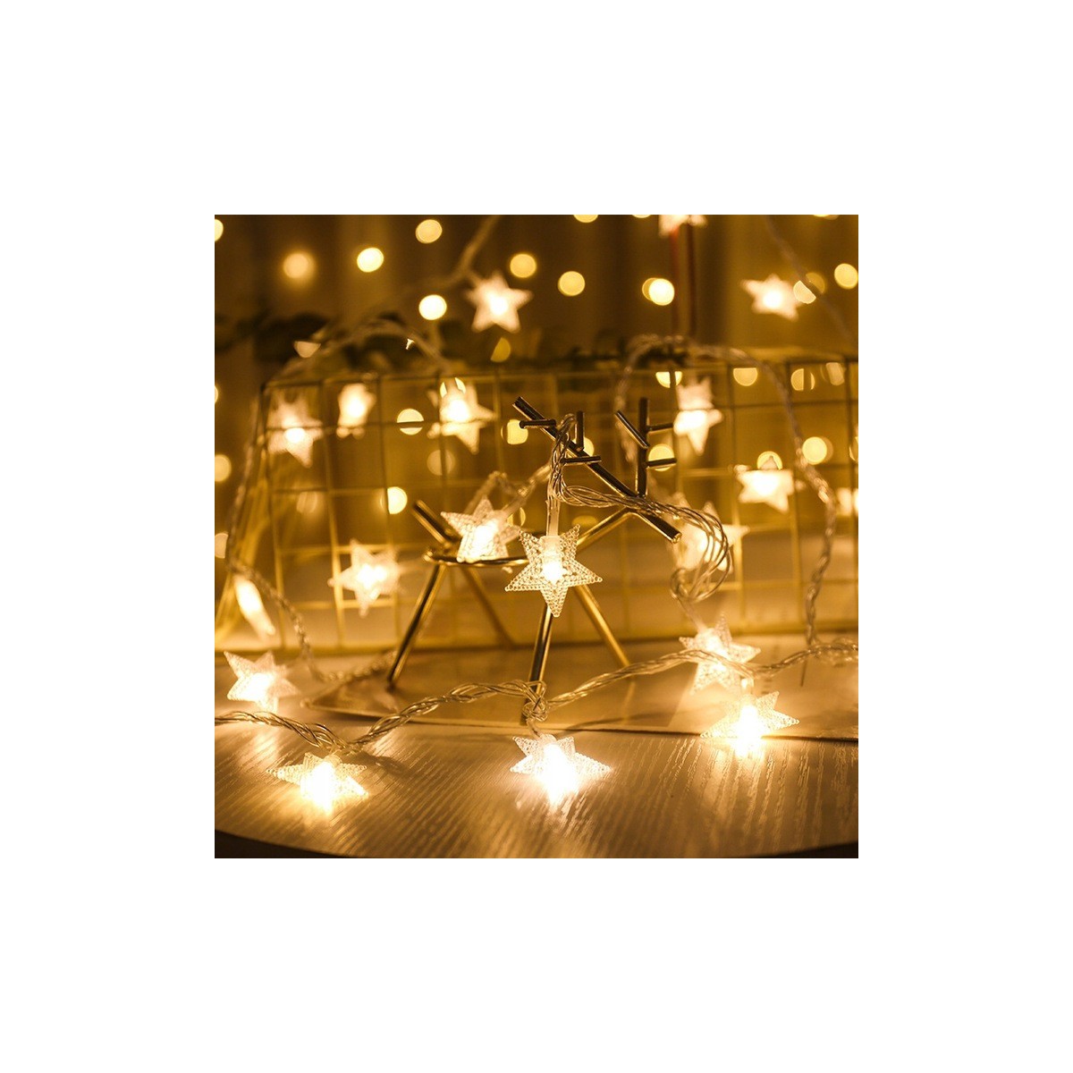 Dekoratív 20 LED-es elemes fényfüzér