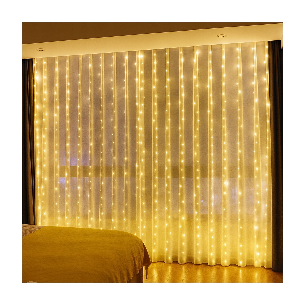 Fényfüggöny 300LED, 3x3, meleg fehér