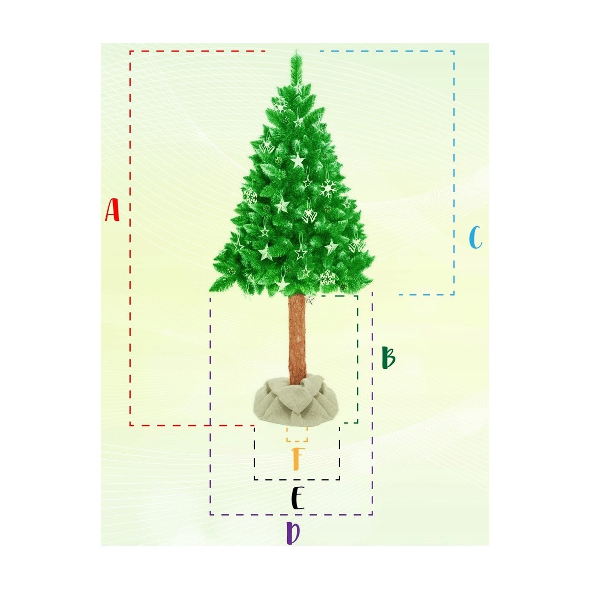 Gyémánt fenyő tönkön, tobozokkal, 160 cm, PRÉMIUM