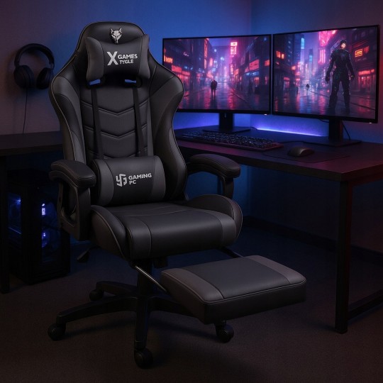 Állítható szürke gamer szék