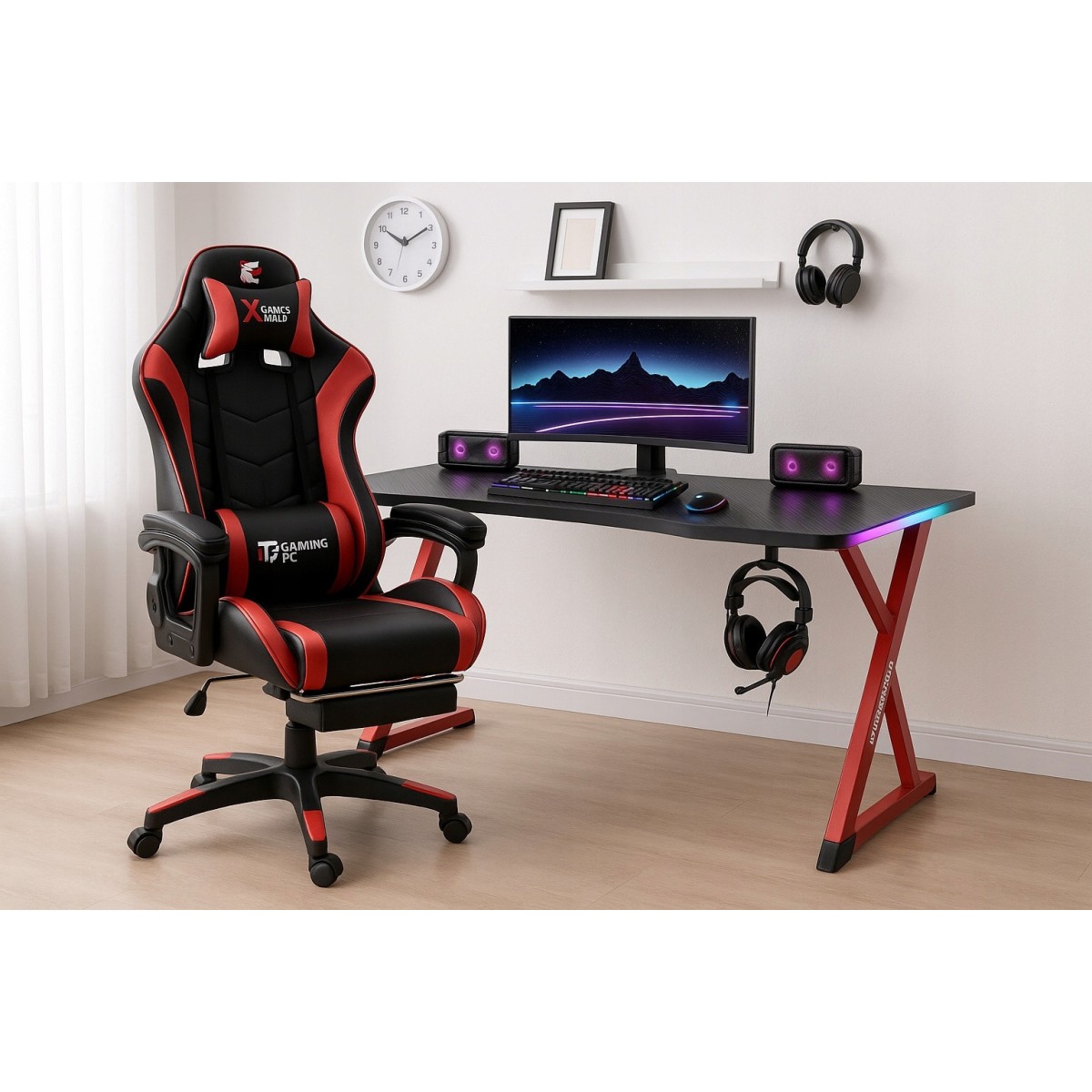 Minőségi gamer szék piros színben
