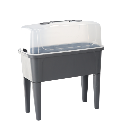 Elegáns üvegházi asztal fedéllel 76 x 38 x 83 cm ANTRACIT