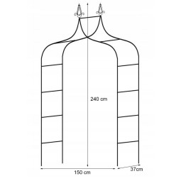 Kerti pergola 150 x 37 x 240 CM rögzítéssel