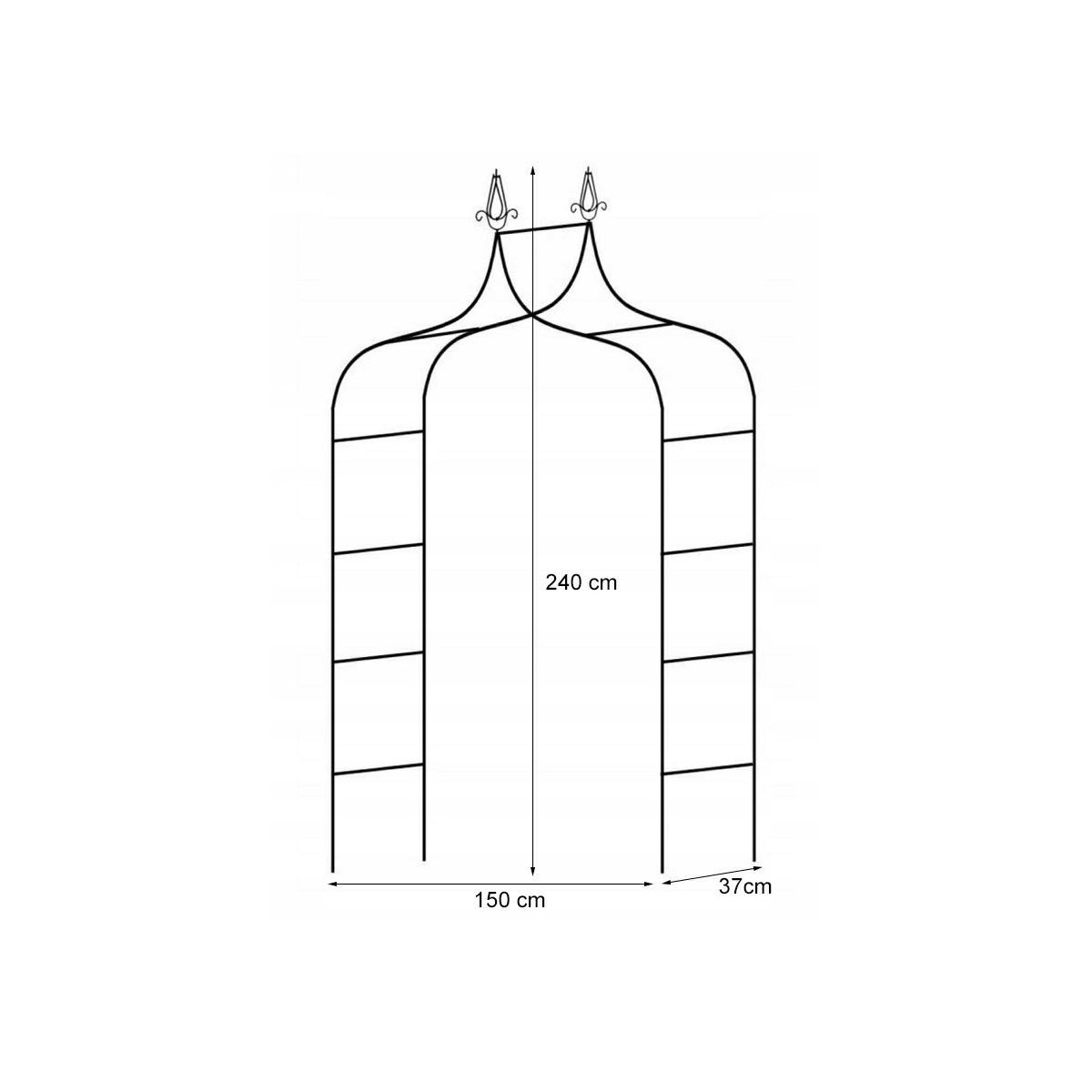 Kerti pergola 150 x 37 x 240 CM rögzítéssel