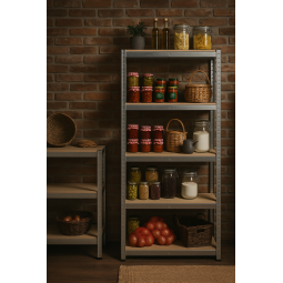 Horganyzott fém állvány 180×90×40 cm, 5 polcos, Teherbírás 875 kg, Csavarmentes