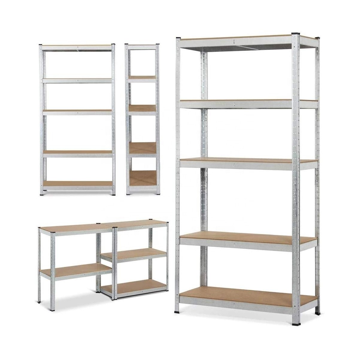 2 darab - Horganyzott fém állvány 180×90×40 cm, 5 polcos, Teherbírás 875 kg, Csavarmentes