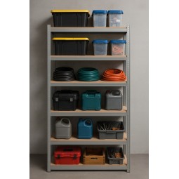 Fém állvány 222×90×40 cm, 6 polcos, Teherbírás 1050 kg, Csavarmentes