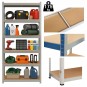 Fém állvány 222×90×40 cm, 6 polcos, Teherbírás 1050 kg, Csavarmentes