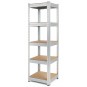 Keskeny fém állvány 180×40×40 cm | 5 polcos | Teherbírás 875 kg | Csavarmentes