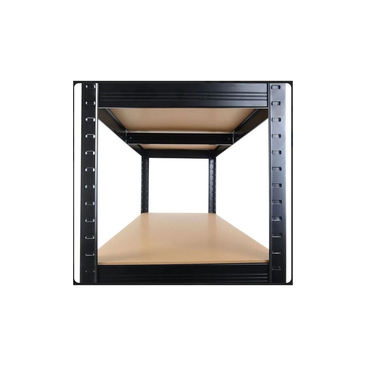 Fekete fém raktári állvány RM02 2 az 1-ben – 5 polc, 180×90×40 cm, teherbírás 1175 kg