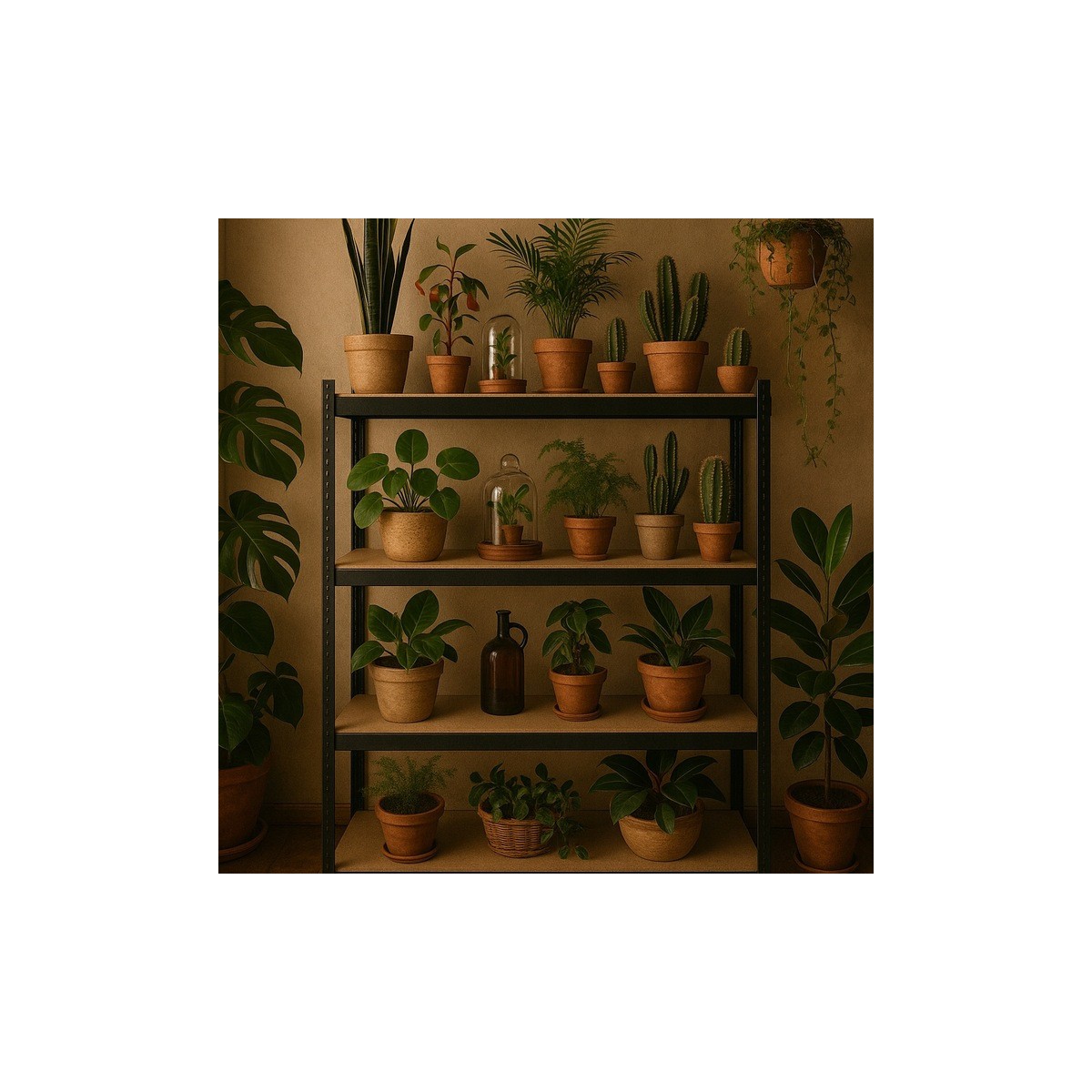 Fekete fém raktári állvány RM02 2 az 1-ben – 5 polc, 180×90×40 cm, teherbírás 1175 kg