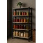 Fekete fém raktári állvány RM02 2 az 1-ben – 5 polc, 180×90×40 cm, teherbírás 1175 kg