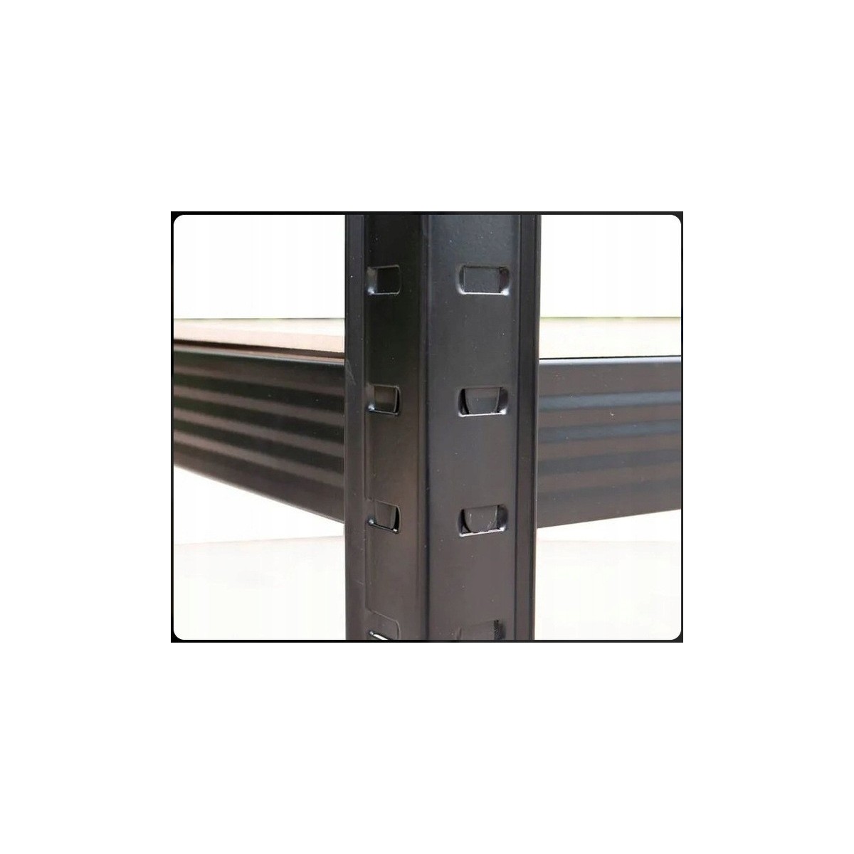 Fekete fém raktári állvány RM02 2 az 1-ben – 5 polc, 180×90×40 cm, teherbírás 1175 kg