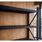 Professzionális raktári fémállvány RM03–4, 4 polcos, 200×200×50 cm, teherbírás 800 kg