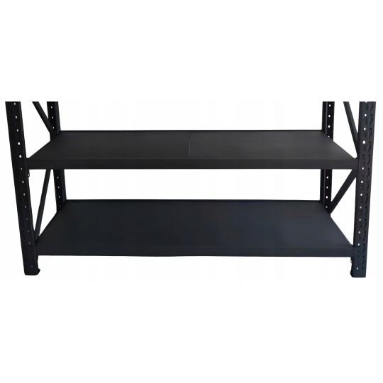 Professzionális raktári fémállvány RM03–4, 4 polcos, 200×200×50 cm, teherbírás 800 kg