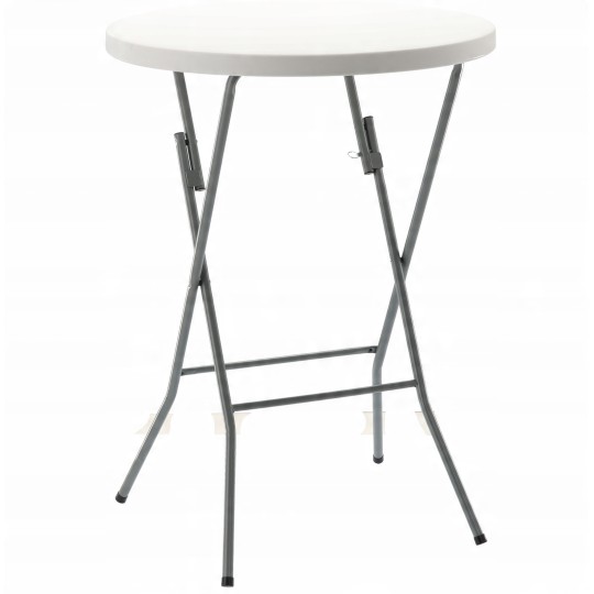 Összecsukható kerek cateringasztal fehér színben 80 cm