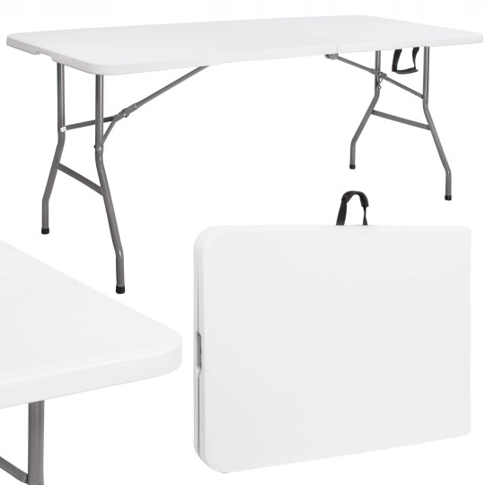 Catering összecsukható asztal fehér színben 180 x 74 x 73,5 cm