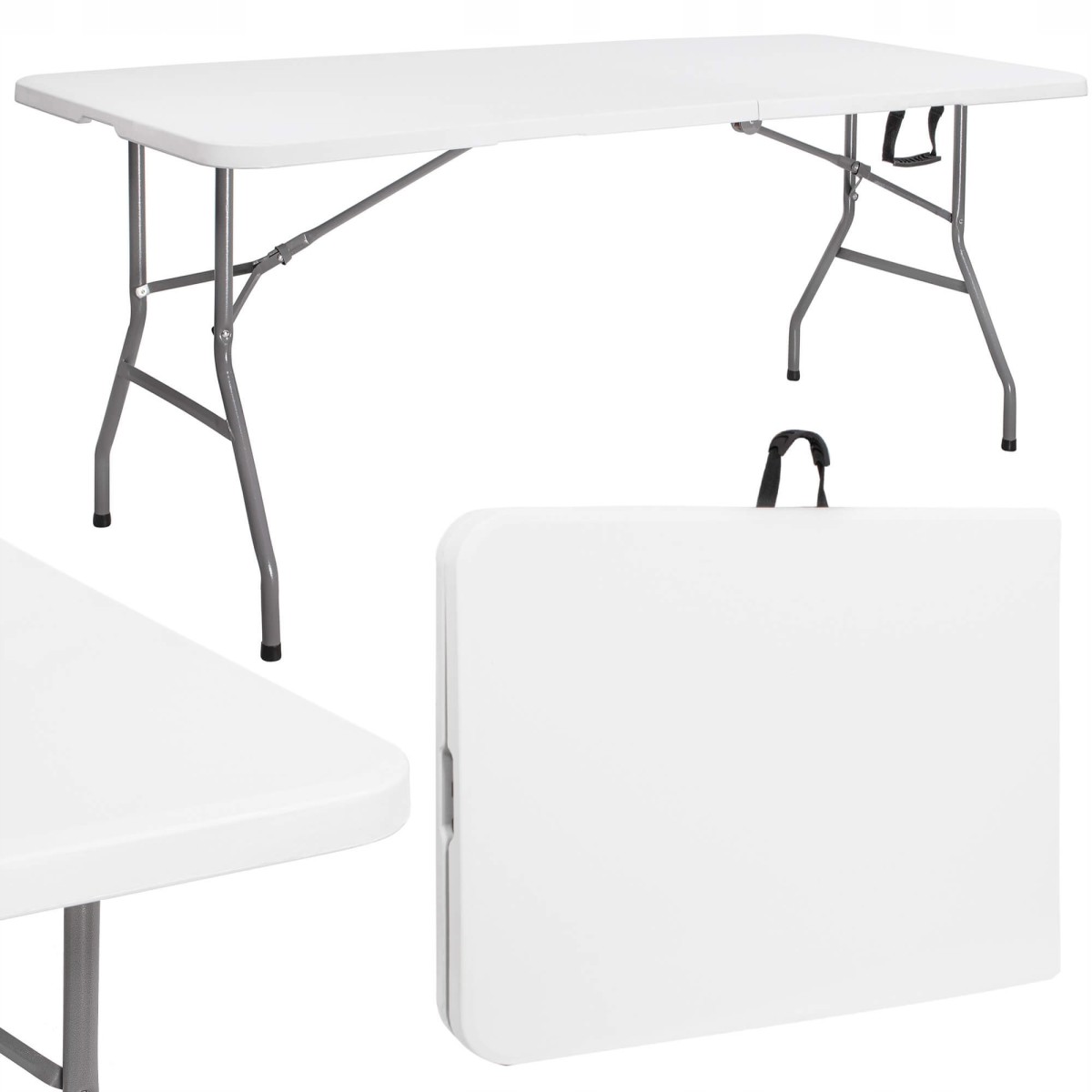 Catering összecsukható asztal fehér színben 180 x 74 x 73,5 cm