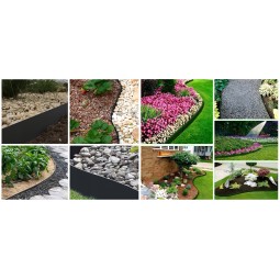 Kiváló minőségű gyepszegély 6 cm x 10 m fekete színben + 20 rögzítőszeg a csomagban