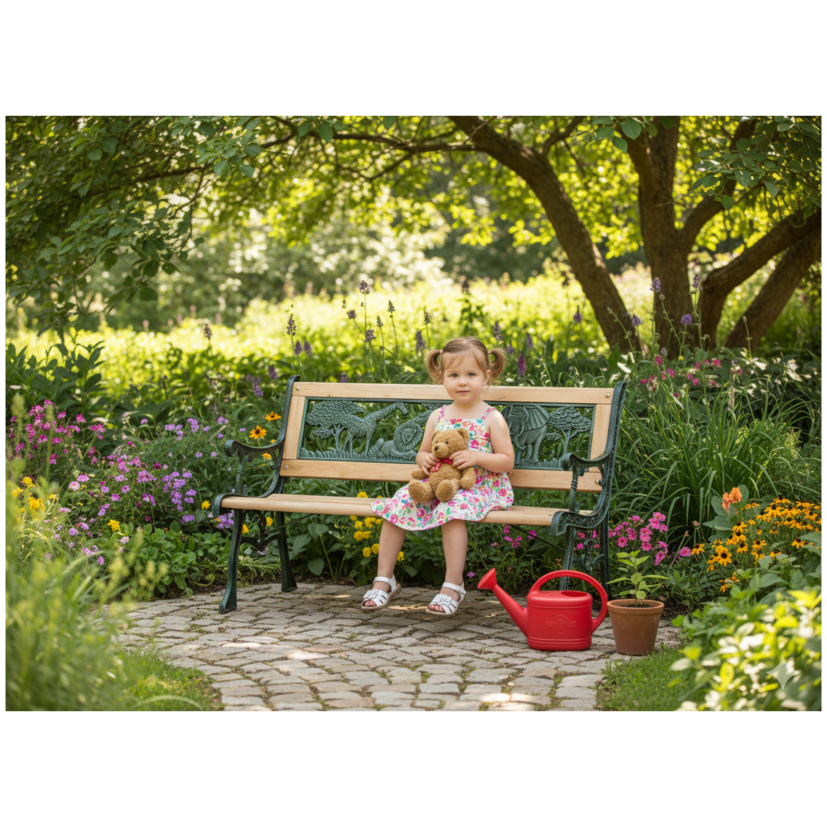 Mintás gyerekpad a kertbe 82 x 39 x 50 cm