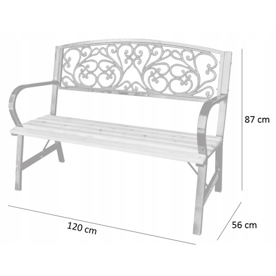 Elegáns kerti pad 120x56x87 cm