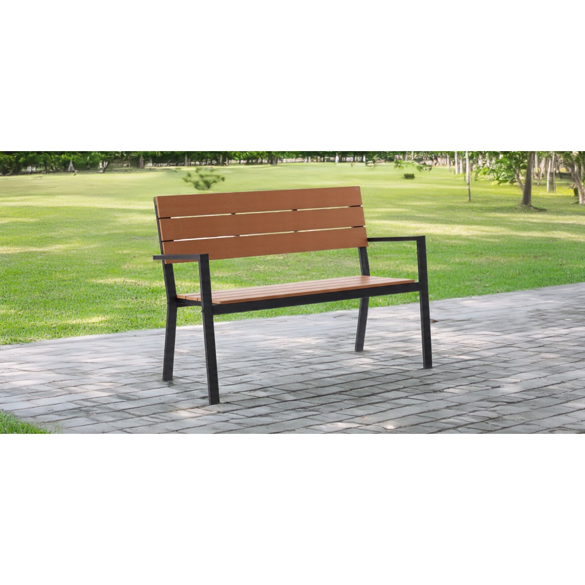 Modern kerti padok barna színben 118 x 54 x 77 cm