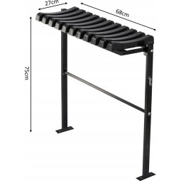 Összecsukható, süllyesztett, 68 cm-es temetői pad, fekete színben