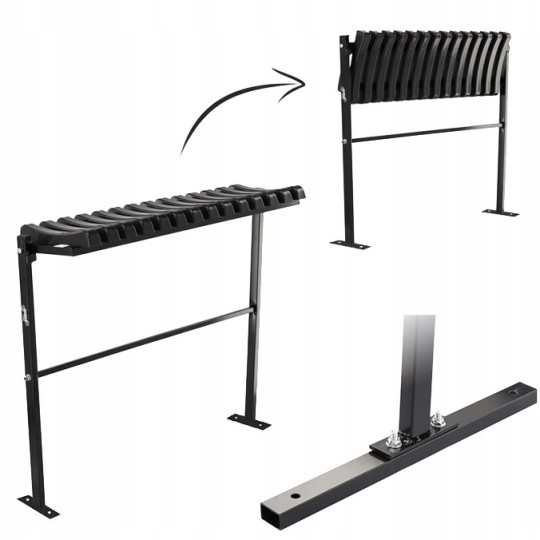 Temetői pad 86 cm talppal | Összecsukható fekete